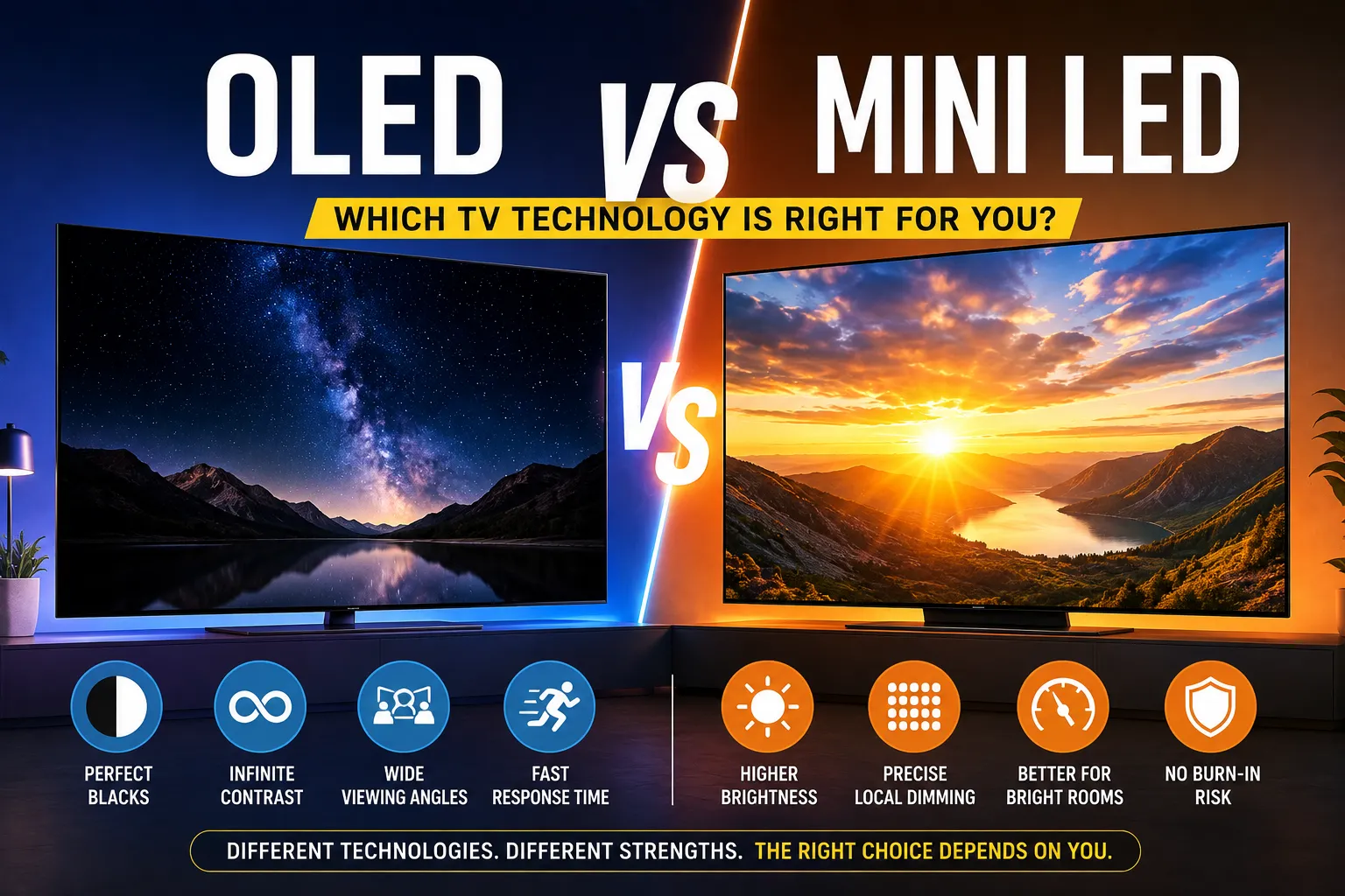 OLED Versus Mini LED TVs Explained
