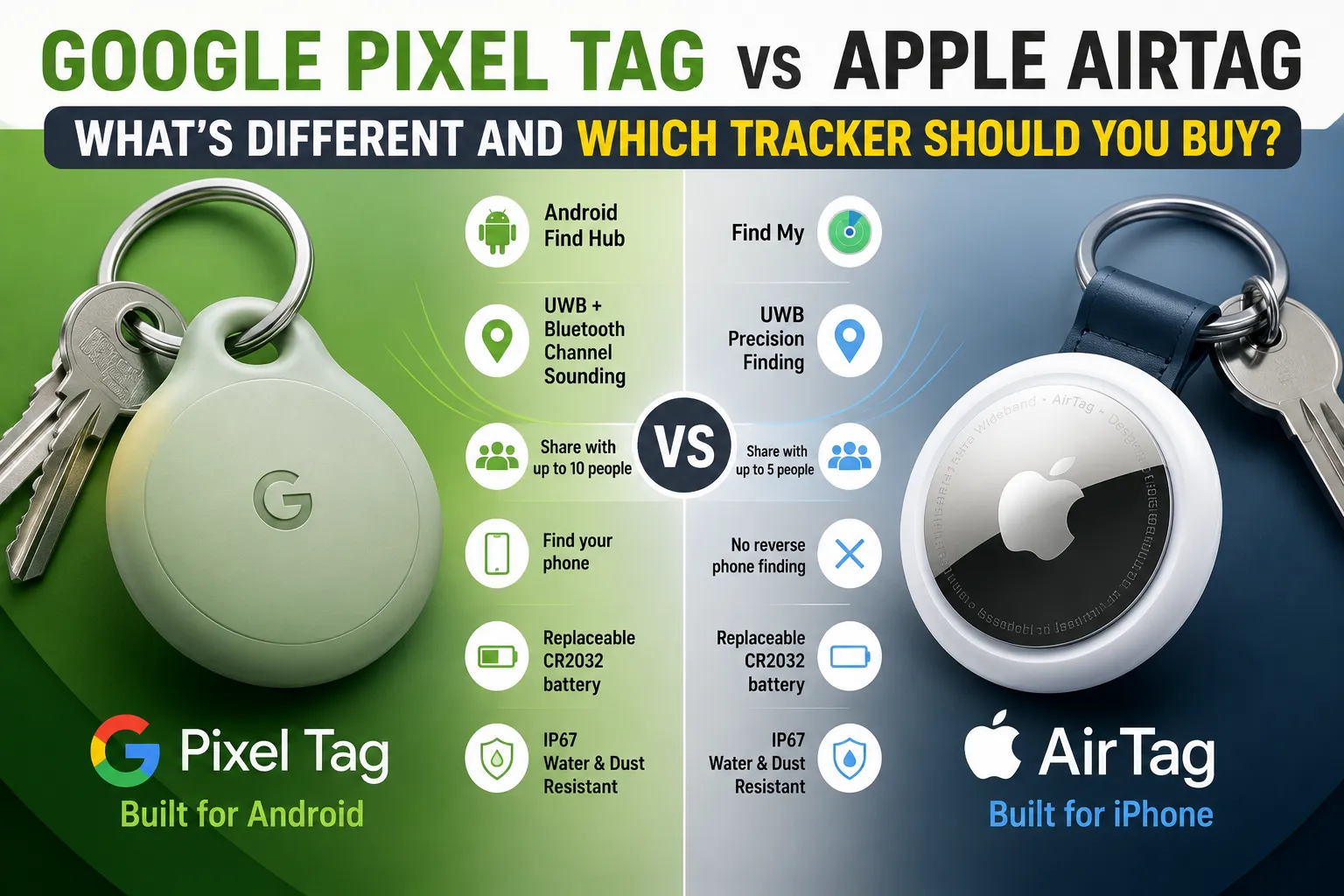 Google Pixel Tag vs Apple AirTag: What's Different and Which Tracker Should You Buy?